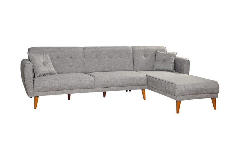 Gjoni Bäddsoffa med Divan Höger - Grå - Möbler - Vardagsrum - Bäddsoffor