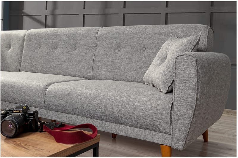 Gjoni Bäddsoffa med Divan Höger - Grå - Möbler - Vardagsrum - Bäddsoffor