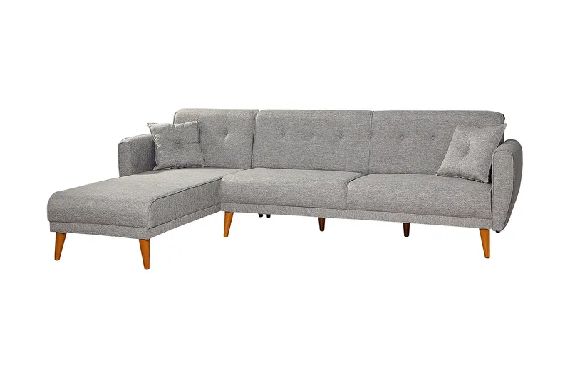 Gjoni Bäddsoffa med Divan Höger - Grå - Möbler - Vardagsrum - Bäddsoffor