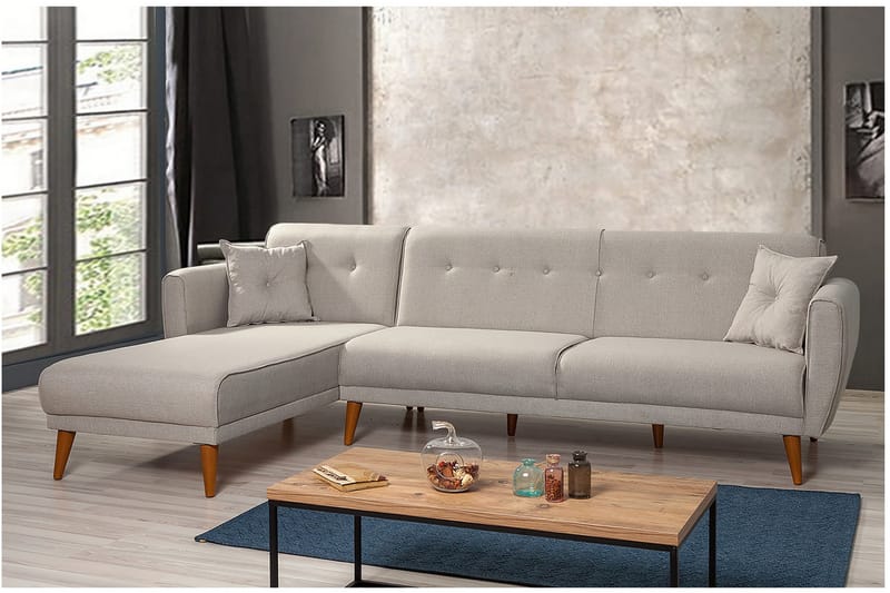 Gjoni Bäddsoffa med Divan Höger - Vit - Möbler - Vardagsrum - Bäddsoffor