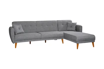 Gjoni Bäddsoffa med Divan Vänster - Grå - Möbler - Vardagsrum - Bäddsoffor