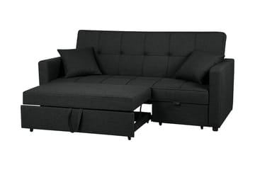 Glomma 3-sits Utdragbar Längsbäddad Bäddsoffa 181x207 cm i Tyg - Mörkgrå - Möbler - Vardagsrum - Bäddsoffor