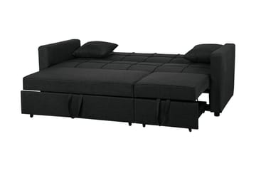 Glomma 3-sits Utdragbar Längsbäddad Bäddsoffa 181x207 cm i Tyg - Mörkgrå - Möbler - Vardagsrum - Bäddsoffor