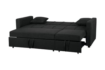 Glomma 3-sits Utdragbar Längsbäddad Bäddsoffa 181x207 cm i Tyg - Mörkgrå - Möbler - Vardagsrum - Bäddsoffor