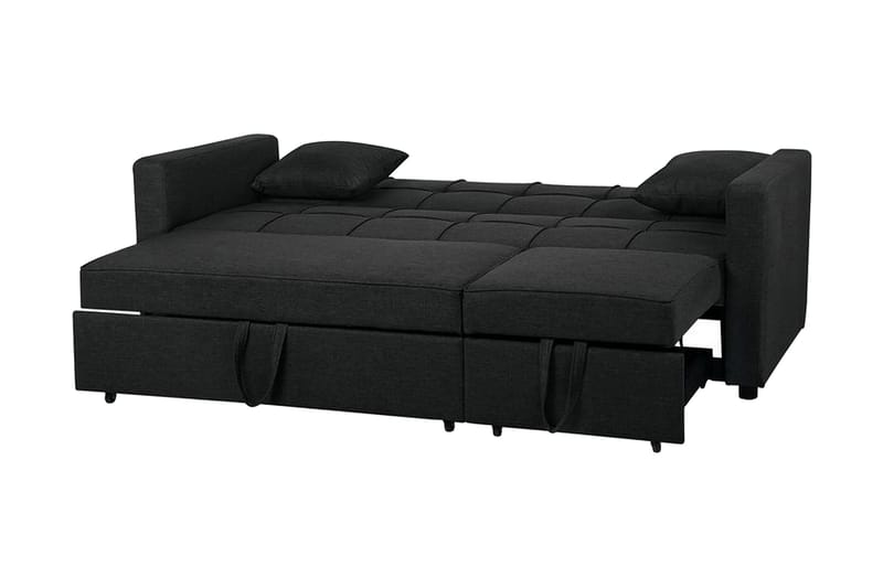 Glomma 3-sits Utdragbar Längsbäddad Bäddsoffa 181x207 cm i Tyg - Mörkgrå - Möbler - Vardagsrum - Bäddsoffor