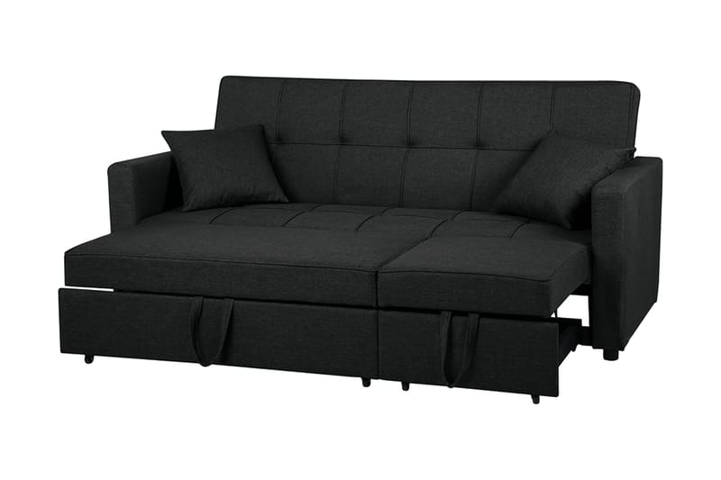 Glomma 3-sits Utdragbar Längsbäddad Bäddsoffa 181x207 cm i Tyg - Mörkgrå - Möbler - Vardagsrum - Bäddsoffor