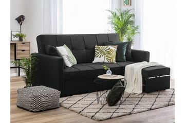 Glomma 3-sits Utdragbar Längsbäddad Bäddsoffa 181x207 cm i Tyg - Mörkgrå - Möbler - Vardagsrum - Bäddsoffor