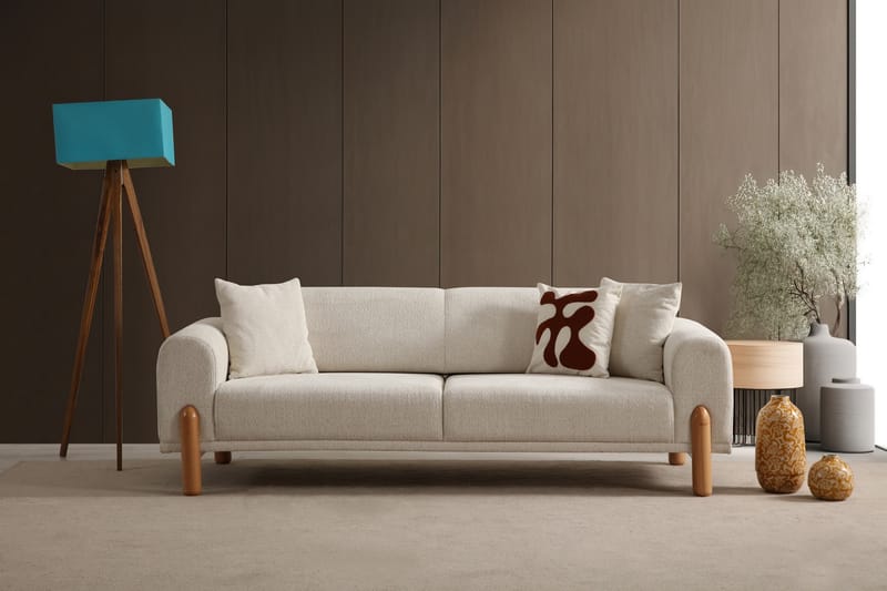 Godiva Bäddsoffa 3-sits - Cream - Möbler - Vardagsrum - Bäddsoffor - 3-sits bäddsoffa