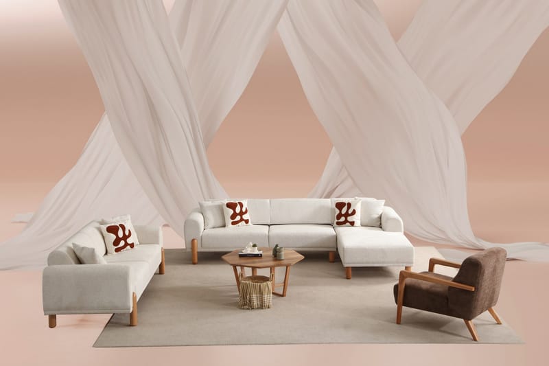 Godiva Bäddsoffa 3-sits - Cream - Möbler - Vardagsrum - Bäddsoffor - 3-sits bäddsoffa