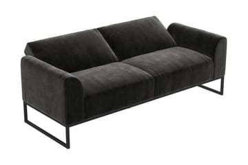 Gonxhe 2-sits Rektangulär Längsbäddad Bäddsoffa 113x179 cm i Sammet - Svart - Möbler - Vardagsrum - Bäddsoffor