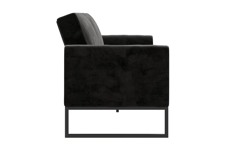 Gonxhe 2-sits Rektangulär Längsbäddad Bäddsoffa 113x179 cm i Sammet - Svart - Möbler - Vardagsrum - Bäddsoffor