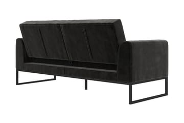 Gonxhe 2-sits Rektangulär Längsbäddad Bäddsoffa 113x179 cm i Sammet - Svart - Möbler - Vardagsrum - Bäddsoffor