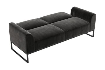 Gonxhe 2-sits Rektangulär Längsbäddad Bäddsoffa 113x179 cm i Sammet - Svart - Möbler - Vardagsrum - Bäddsoffor