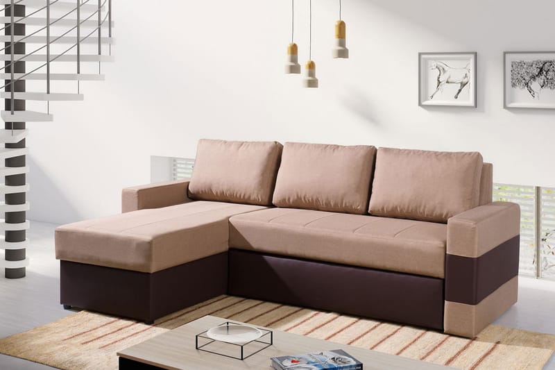 Gordia Divanbäddsoffa 234x82x156 cm - Beige - Möbler - Vardagsrum - Bäddsoffor