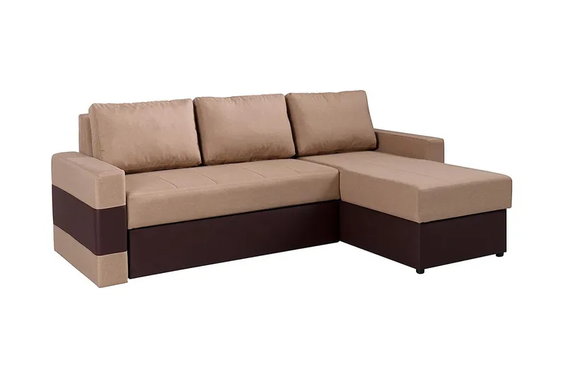 GORDIA Divanbäddsoffa 234x82x156 cm, Beige