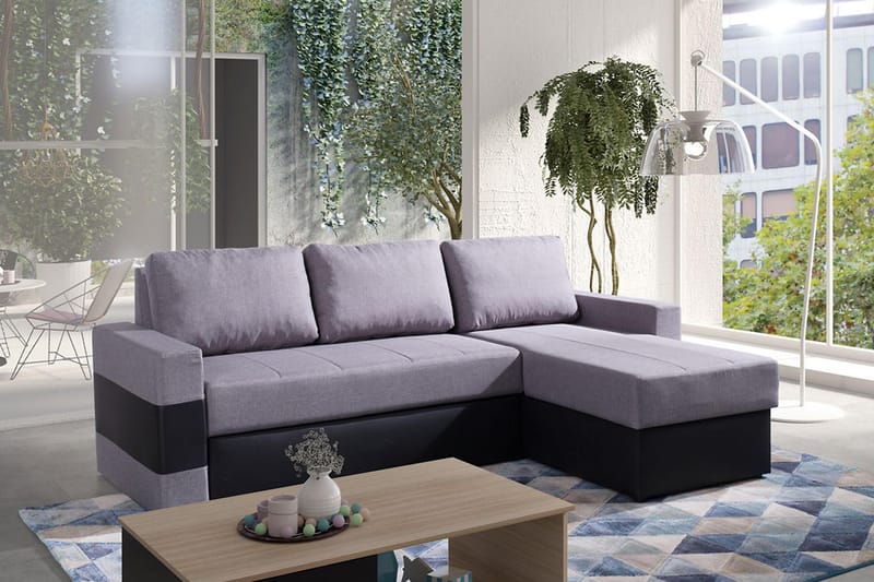 GORDIA Divanbäddsoffa 234x82x156 cm - Grå - Möbler - Vardagsrum - Bäddsoffor