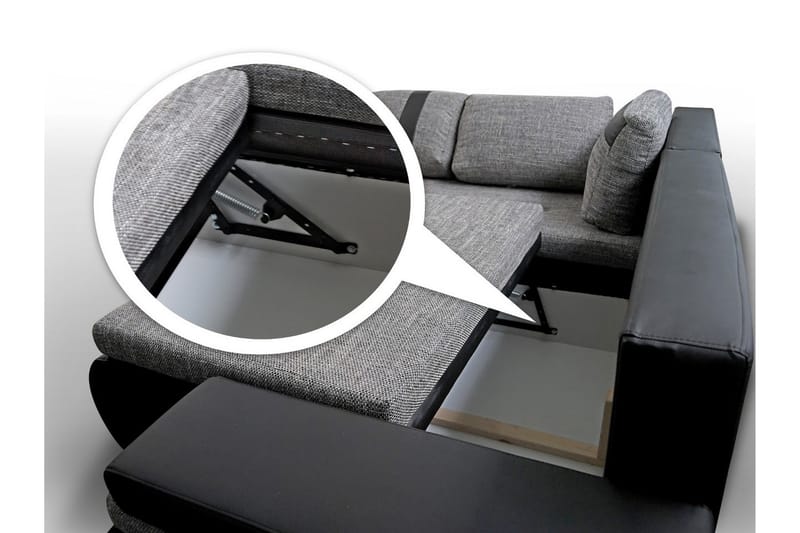 GRAVEL Divanbäddsoffa Mini Vänster Mörkgrå/Vit - Möbler - Vardagsrum - Bäddsoffor