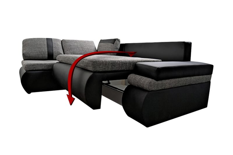 GRAVEL Divanbäddsoffa Mini Vänster Mörkgrå/Vit - Möbler - Vardagsrum - Bäddsoffor
