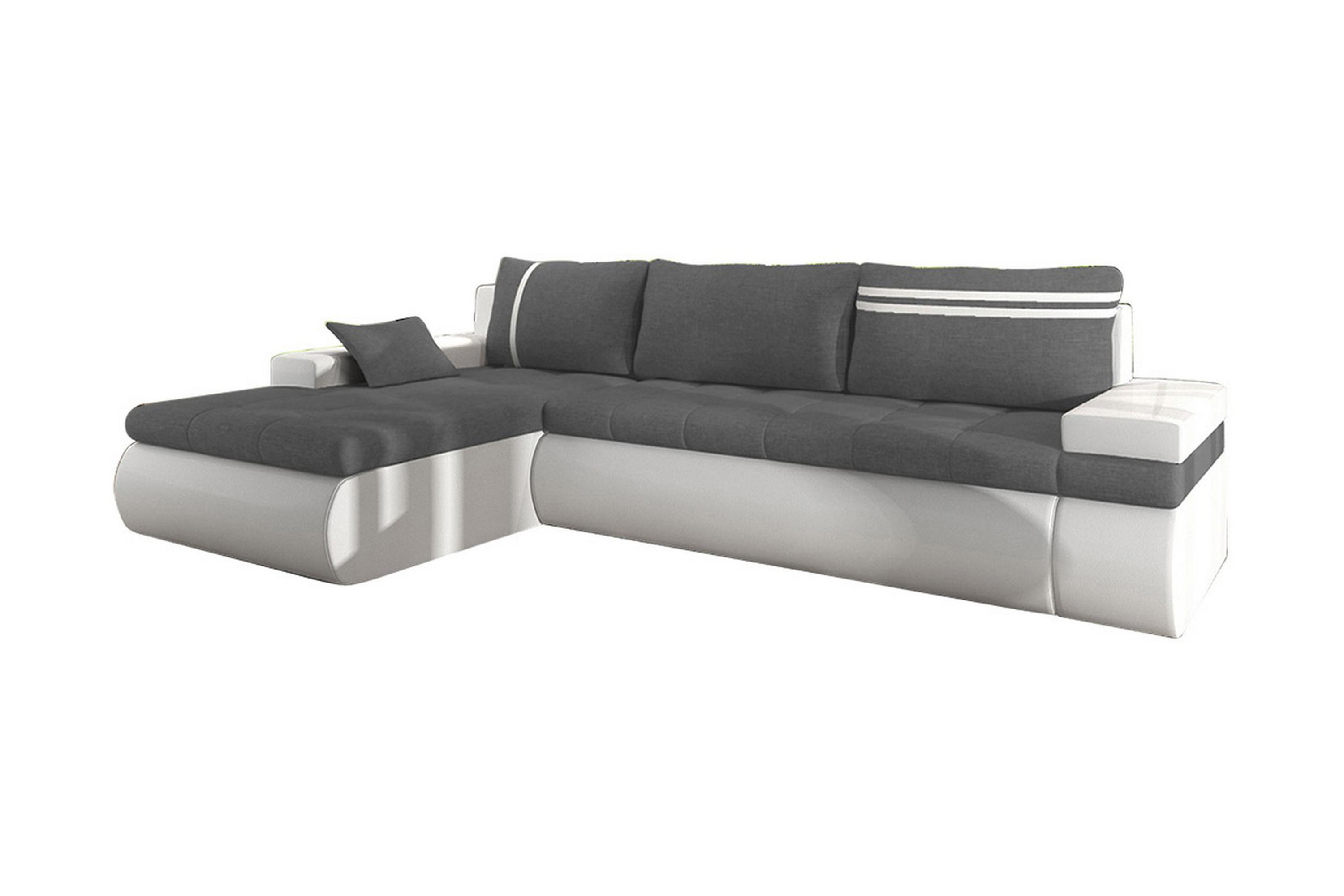 gravel divanbäddsoffa vänster grå/vit -