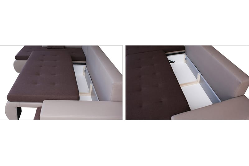 GRAVEL Divanbäddsoffa Vänster Svart/Grå - Möbler - Vardagsrum - Bäddsoffor