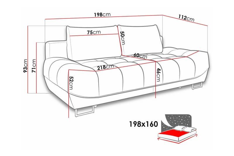 Graystone 2-sits Bäddsoffa Cream - Bäddsoffor - 2-sits bäddsoffa