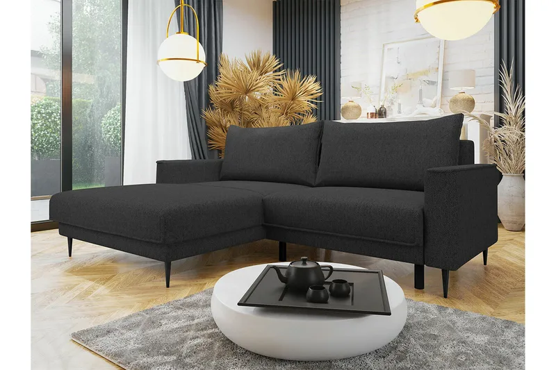 Graystone 2-sits Hörnbäddsoffa - Mörkgrå - Möbler - Vardagsrum - Bäddsoffor - Hörnbäddsoffa