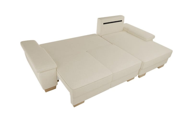 Graystone 3-sits Höger Hörnbäddsoffa 130x193 cm med Förvaring i Tyg - Grå - Möbler - Vardagsrum - Bäddsoffor