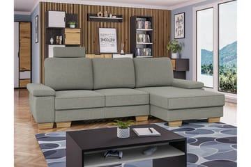 Graystone 3-sits Höger Hörnbäddsoffa 130x193 cm med Förvaring i Tyg - Ljusgrå - Möbler - Vardagsrum - Bäddsoffor