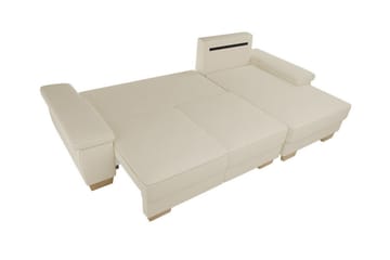 Graystone 3-sits Höger Hörnbäddsoffa 130x193 cm med Förvaring i Tyg - Ljusgrå - Möbler - Vardagsrum - Bäddsoffor