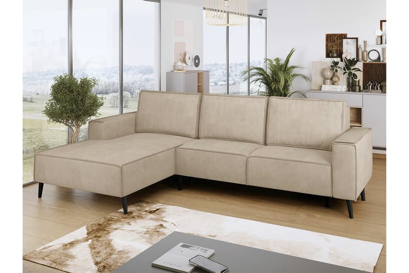 Graystone 3-sits Hörnbäddsoffa Beige - Möbler - Vardagsrum - Bäddsoffor