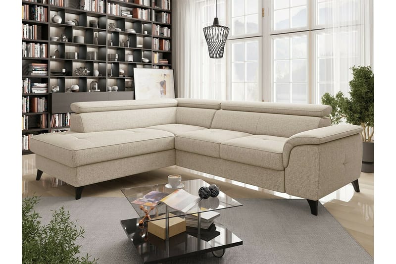 Graystone 3-sits Hörnbäddsoffa Beige - Möbler - Vardagsrum - Bäddsoffor - Hörnbäddsoffa