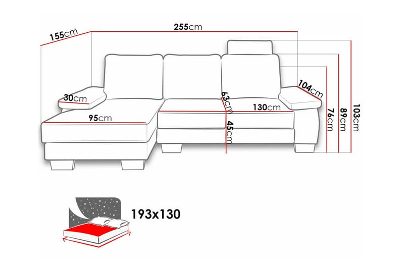 Graystone 3-sits Hörnbäddsoffa Beige - Möbler - Vardagsrum - Bäddsoffor - Hörnbäddsoffa