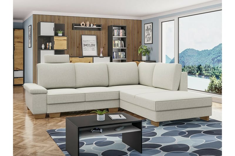 Graystone 3-sits Hörnbäddsoffa Beige - Möbler - Vardagsrum - Bäddsoffor - Hörnbäddsoffa
