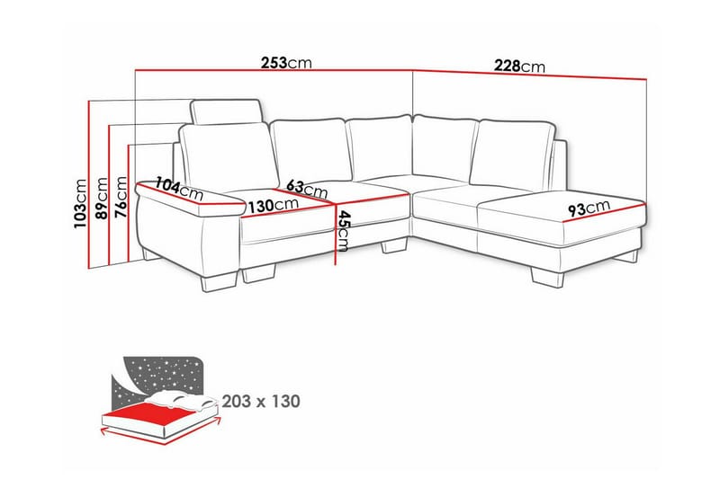 Graystone 3-sits Hörnbäddsoffa Beige - Möbler - Vardagsrum - Bäddsoffor - Hörnbäddsoffa