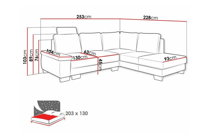 Graystone 3-sits Hörnbäddsoffa Beige - Möbler - Vardagsrum - Bäddsoffor - Hörnbäddsoffa