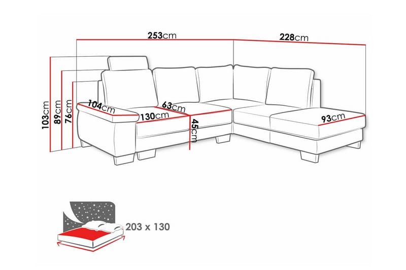 Graystone 3-sits Hörnbäddsoffa Beige - Möbler - Vardagsrum - Bäddsoffor - Hörnbäddsoffa