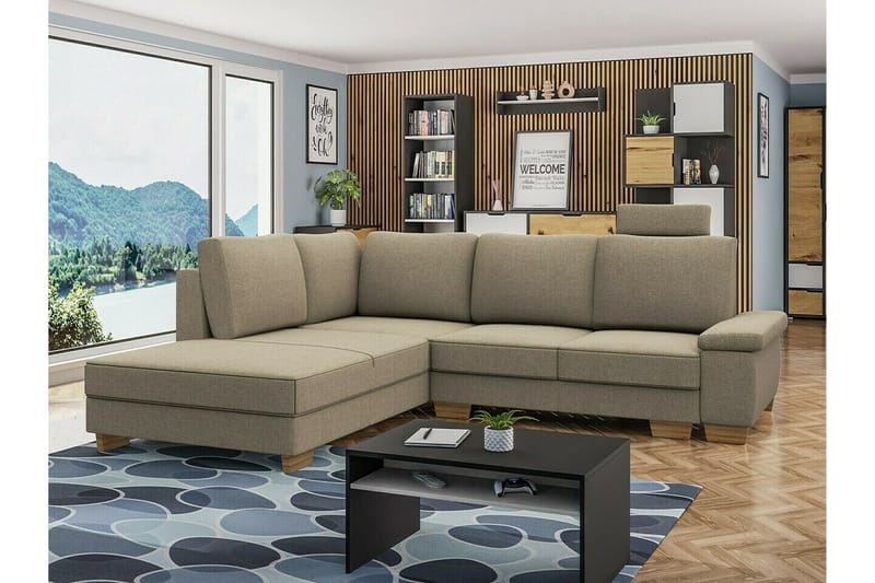 Graystone 3-sits Hörnbäddsoffa Beige - Möbler - Vardagsrum - Bäddsoffor - Hörnbäddsoffa