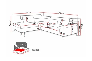 Graystone 3-sits Hörnbäddsoffa - Cream - Möbler - Vardagsrum - Bäddsoffor