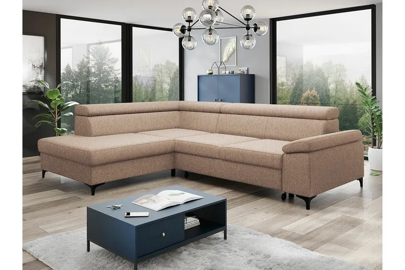 Graystone 3-sits Hörnbäddsoffa - Ljusbrun - Möbler - Vardagsrum - Bäddsoffor - Hörnbäddsoffa