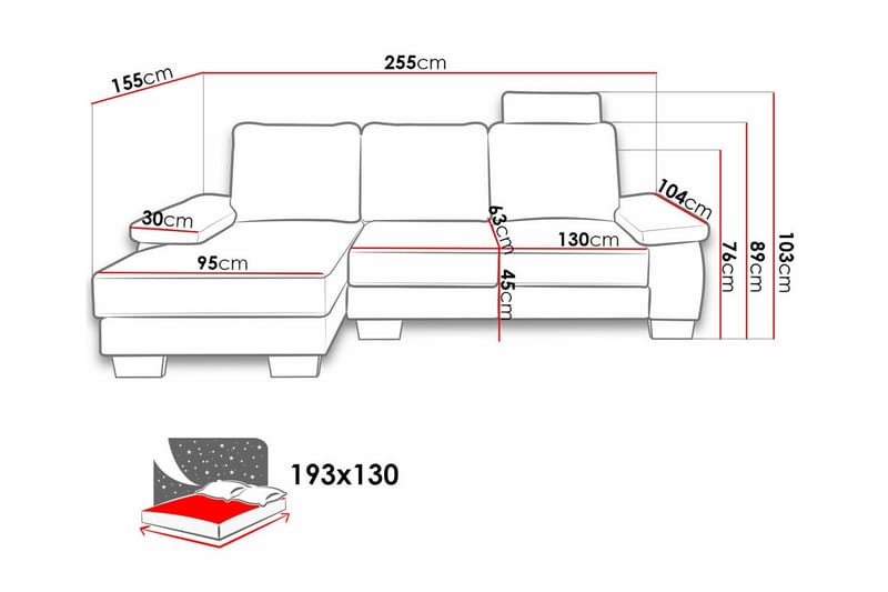 Graystone 3-sits Hörnbäddsoffa Ljusgrå - Hörnbäddsoffa - Bäddsoffor