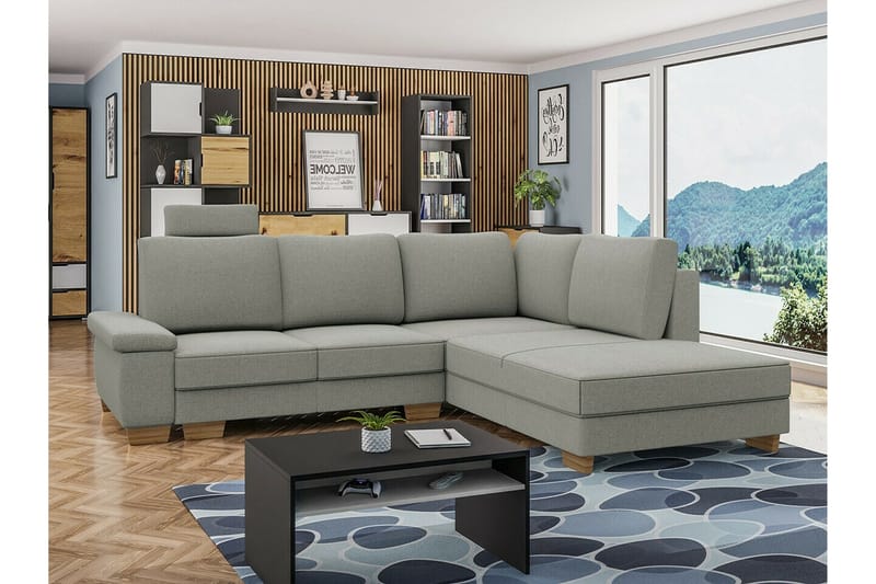 Graystone 3-sits Hörnbäddsoffa Ljusgrå - Möbler - Vardagsrum - Bäddsoffor - Hörnbäddsoffa