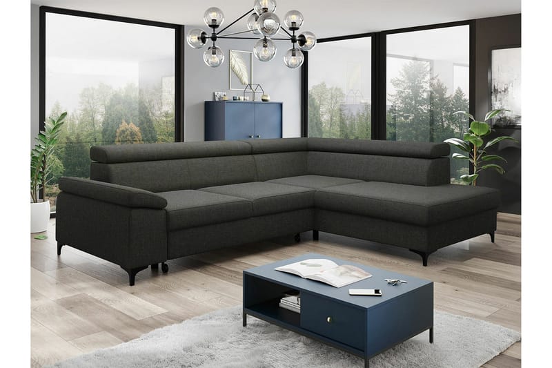 Graystone 3-sits Hörnbäddsoffa - Mörkgrå - Möbler - Vardagsrum - Bäddsoffor - Hörnbäddsoffa
