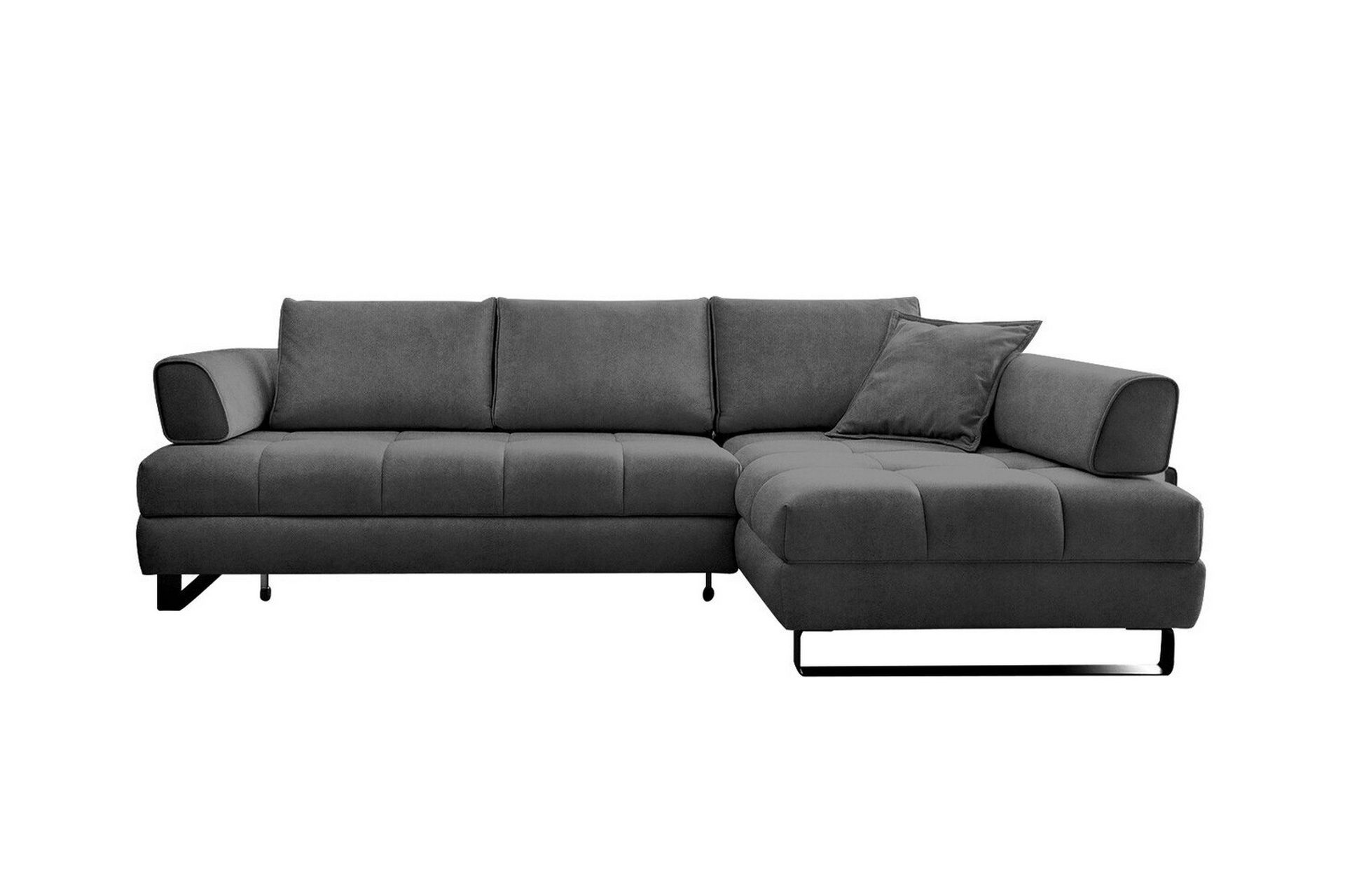 graystone 3-sits hörnbäddsoffa - mörkgrå