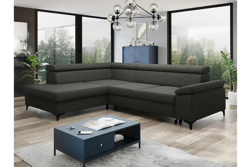 Graystone 3-sits Hörnbäddsoffa - Mörkgrå - Möbler - Vardagsrum - Bäddsoffor - Hörnbäddsoffa