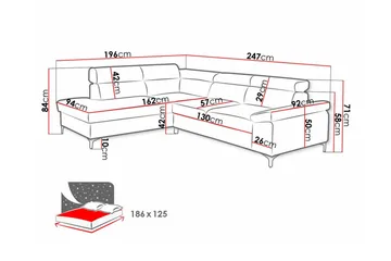Graystone 3-sits Hörnbäddsoffa - Mörkgrå - Möbler - Vardagsrum - Bäddsoffor