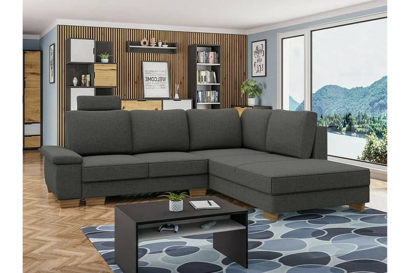 Graystone 3-sits Hörnbäddsoffa Mörkgrå - Möbler - Vardagsrum - Bäddsoffor - Hörnbäddsoffa
