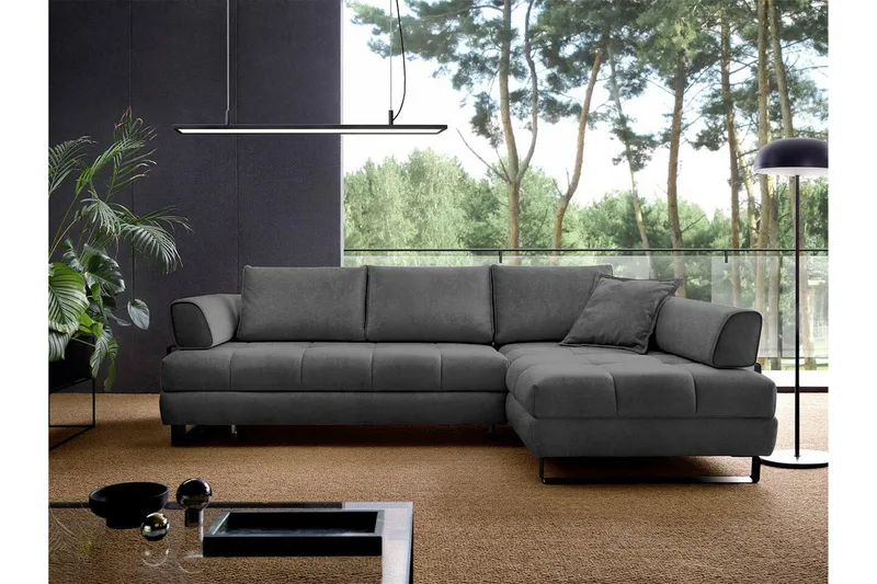 Graystone 3-sits Hörnbäddsoffa - Mörkgrå - Möbler - Vardagsrum - Bäddsoffor - Hörnbäddsoffa