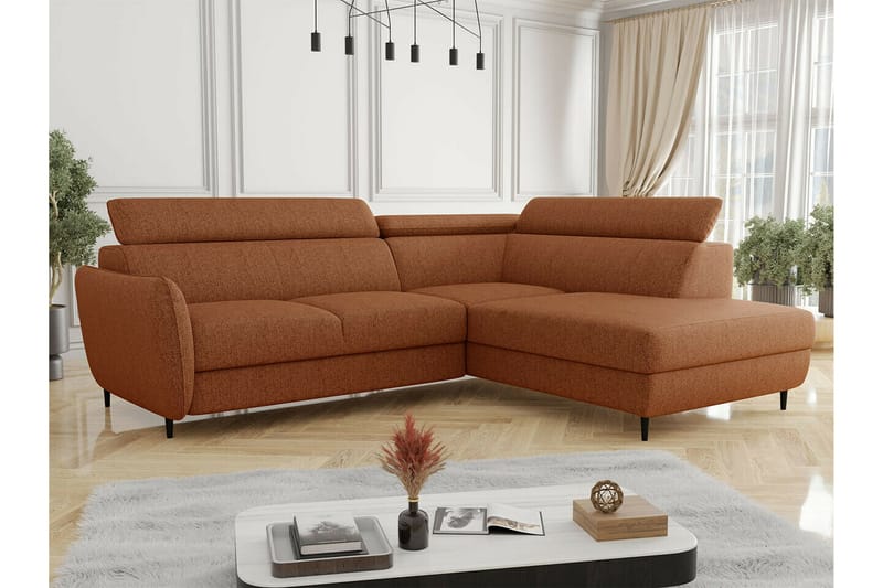 Graystone 3-sits Hörnbäddsoffa Orange/Brun - Möbler - Vardagsrum - Bäddsoffor - Hörnbäddsoffa