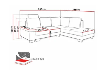 Graystone 3-sits Hörnbäddsoffa - Möbler - Vardagsrum - Bäddsoffor