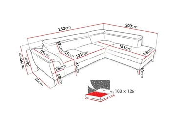 Graystone 3-sits Hörnbäddsoffa - Möbler - Vardagsrum - Bäddsoffor